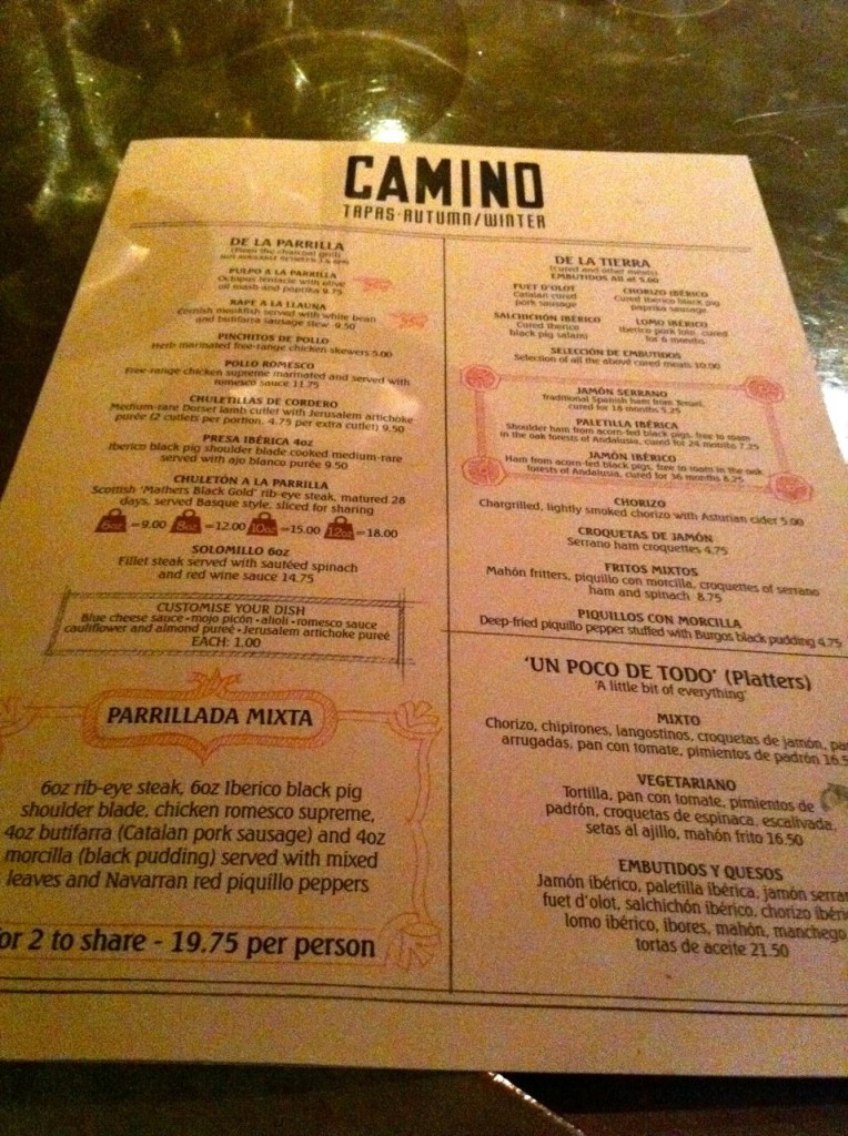 Tapas i London Camino Kings Cross Led oss inn i fristelse